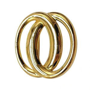 Monet Double Circle Infinity Brooch Pin Gold Tone Vintage